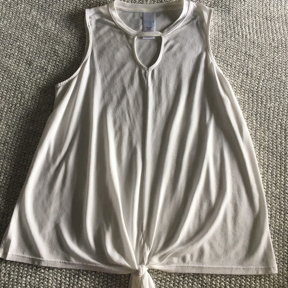 White Cut Out Tank Top